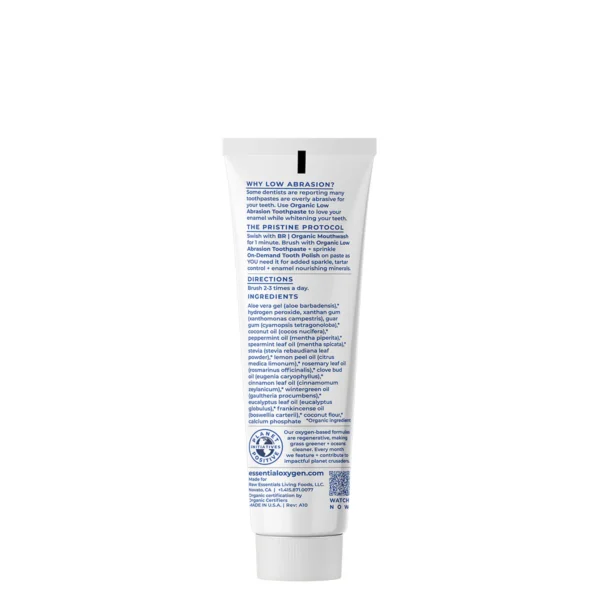 Organic Low Abrasion Toothpaste Peppermint - Image 2